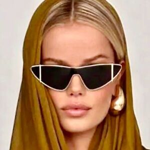 Saint Laurent Sunglasses SL536 003 Women’s Cat Eye Goldtone Frame